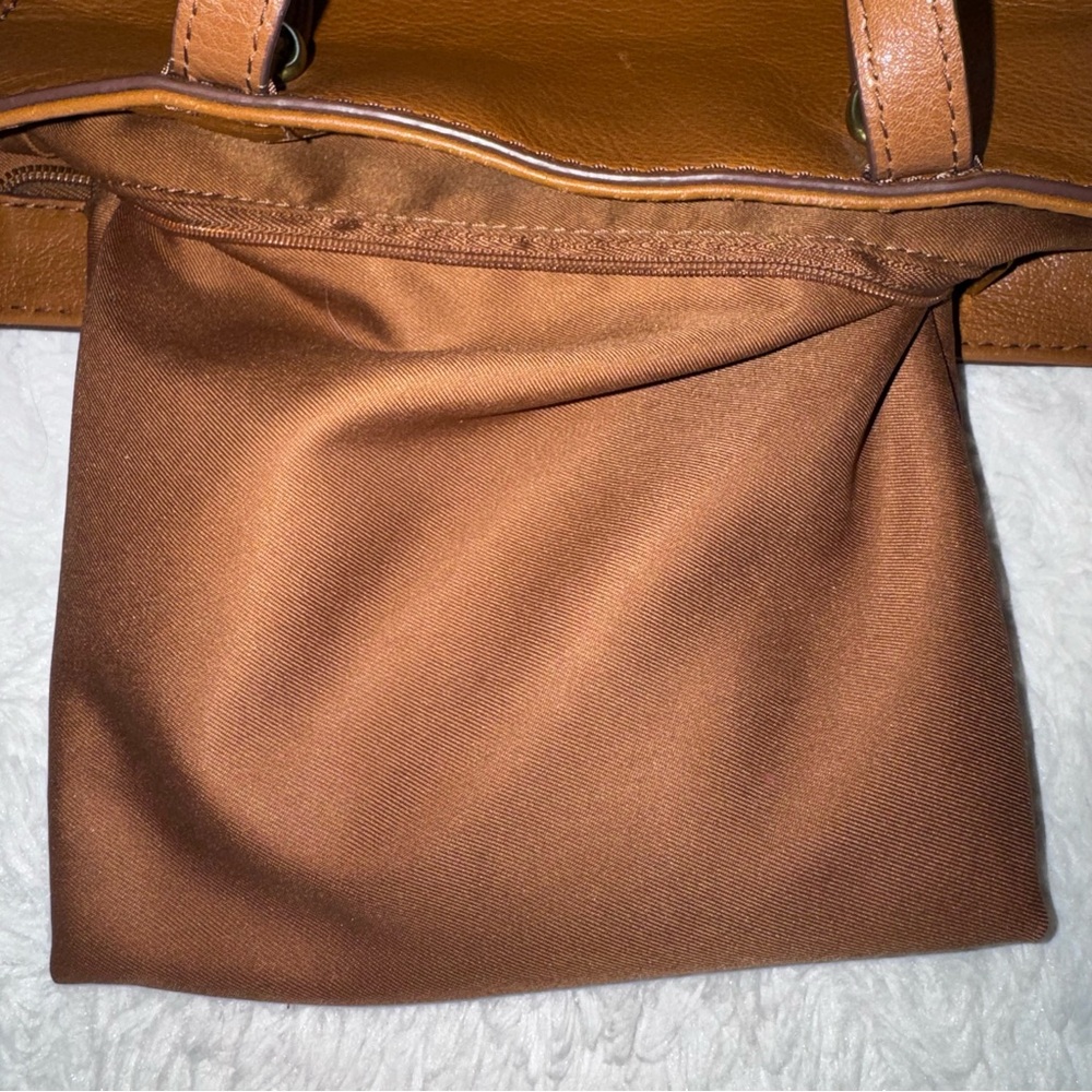 Fossil key Camilla Convertible Leather Backpack Tan Brown Crossbody brass - Picture 8 of 11